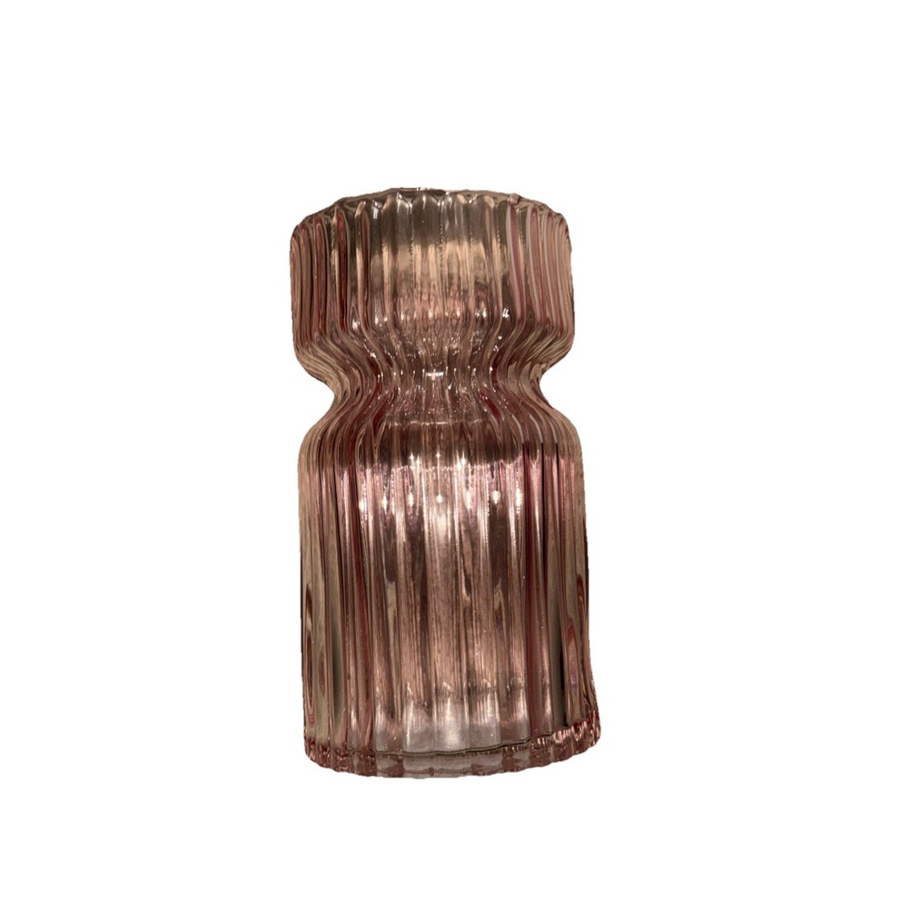 Anko Small Pink Ribbed Vase (Box Missing Lid)