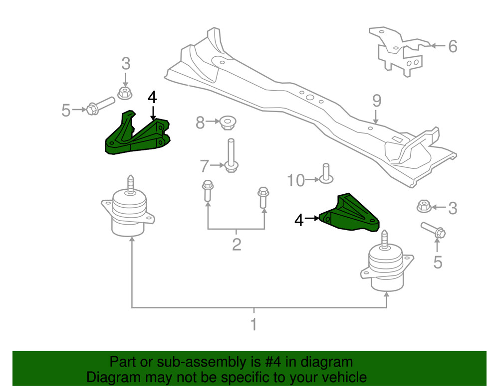 Genuine Ford Engine Mount Bracket 4R3Z-6031-AA