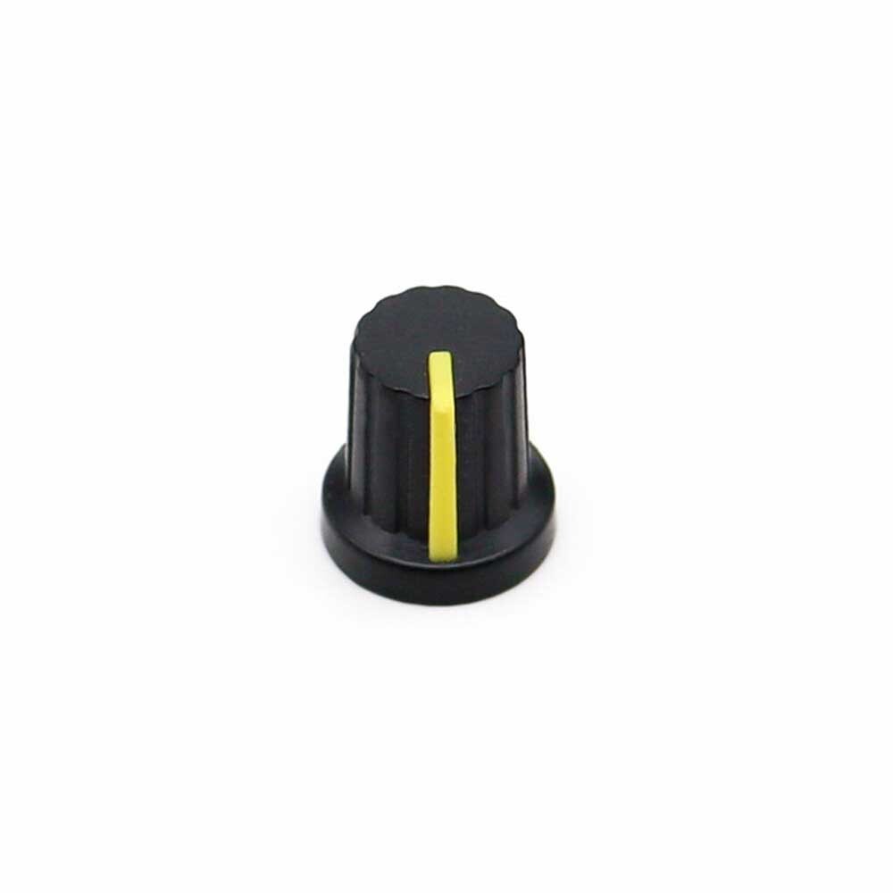 60 Pcs 6mm Shaft Hole Dia Plastic Threaded Knurled Potentiometer Knobs Cap 15*15