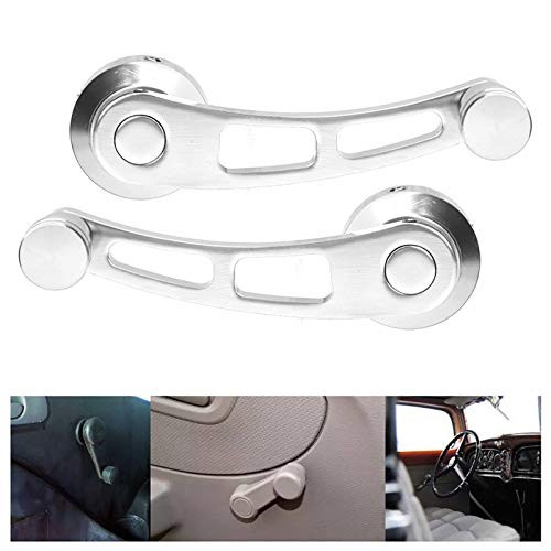 2pcs Alloy Window Handle Window Riser Window Crank Winder Crank Winder Silver