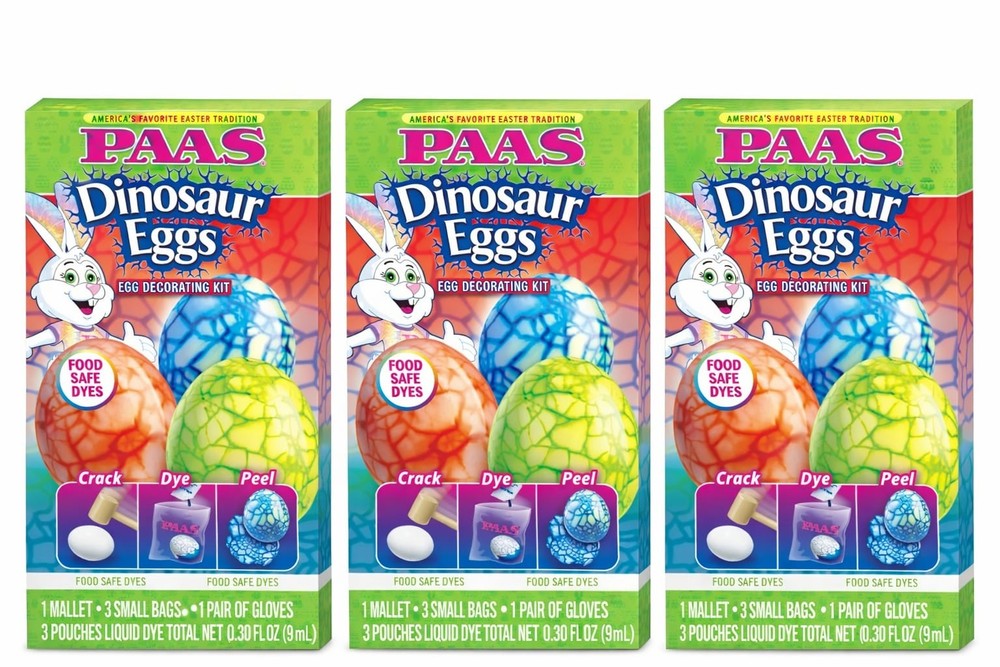 Dinosaur Eggs Easter Decorating Kit – 3-Pack – Fun DIY Craft Set for Kids