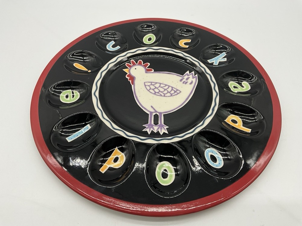 Cocadoodle Deviled Egg Platter by Becky Denny Vintage Serving Ware
