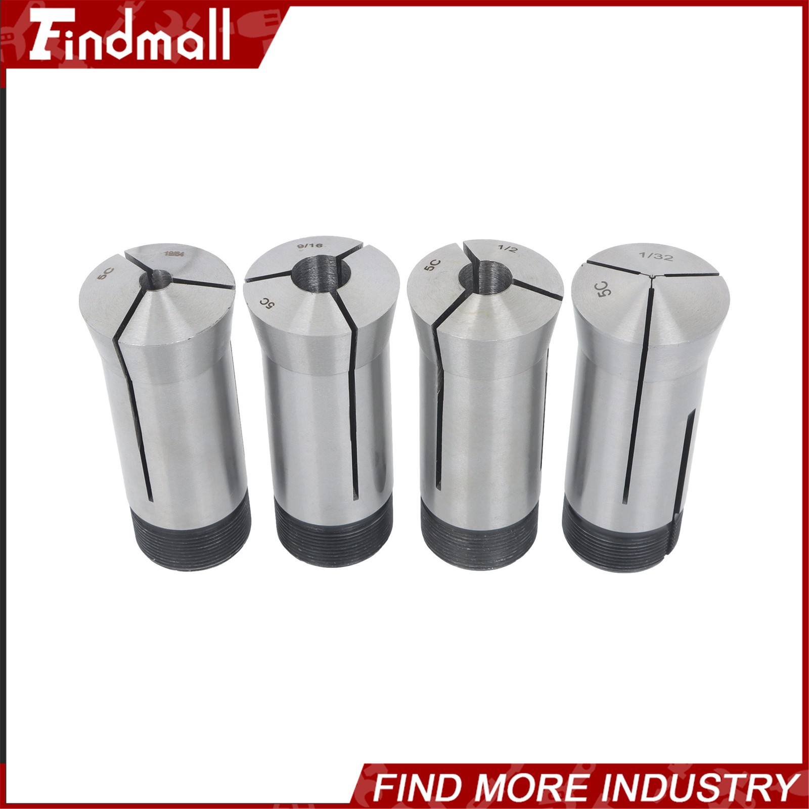 Findmall 57 Pack 5C Collet Set Fractional 1/8" to 1" High Precision Lathe