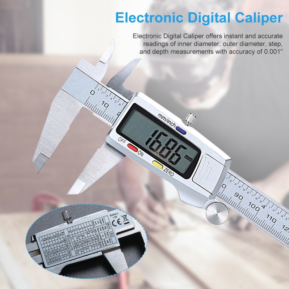6" Measure tool micrometer digital ruler electronic caliper vernier caliper
