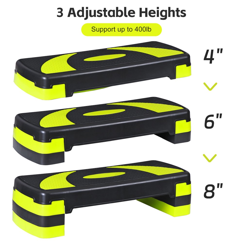31" Aerobic Exercise Folding Step Platform for Home Workout 3 Height Stepper