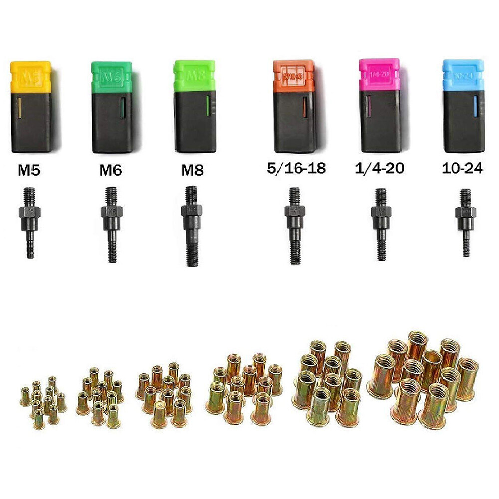 180pcs Easy Automatic Rivet Tool Set Dual-Hand Manual Metric&SAE Rivet Nut Tool