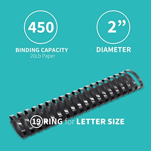 10 Pack Plastic Comb Binding Spines2 Inches Diameter450 Sheet CapacityLetter ...