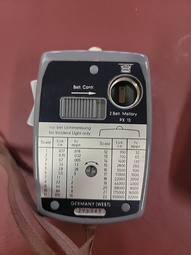 Lunasix 3 Gossen Light Meter & Case West Germany Untested