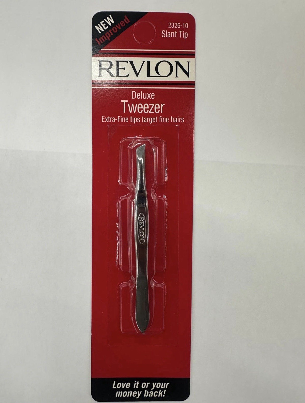 Revlon Slant Tip Deluxe Tweezer Superior Quality Easy Grip 2326-10, Make In USA
