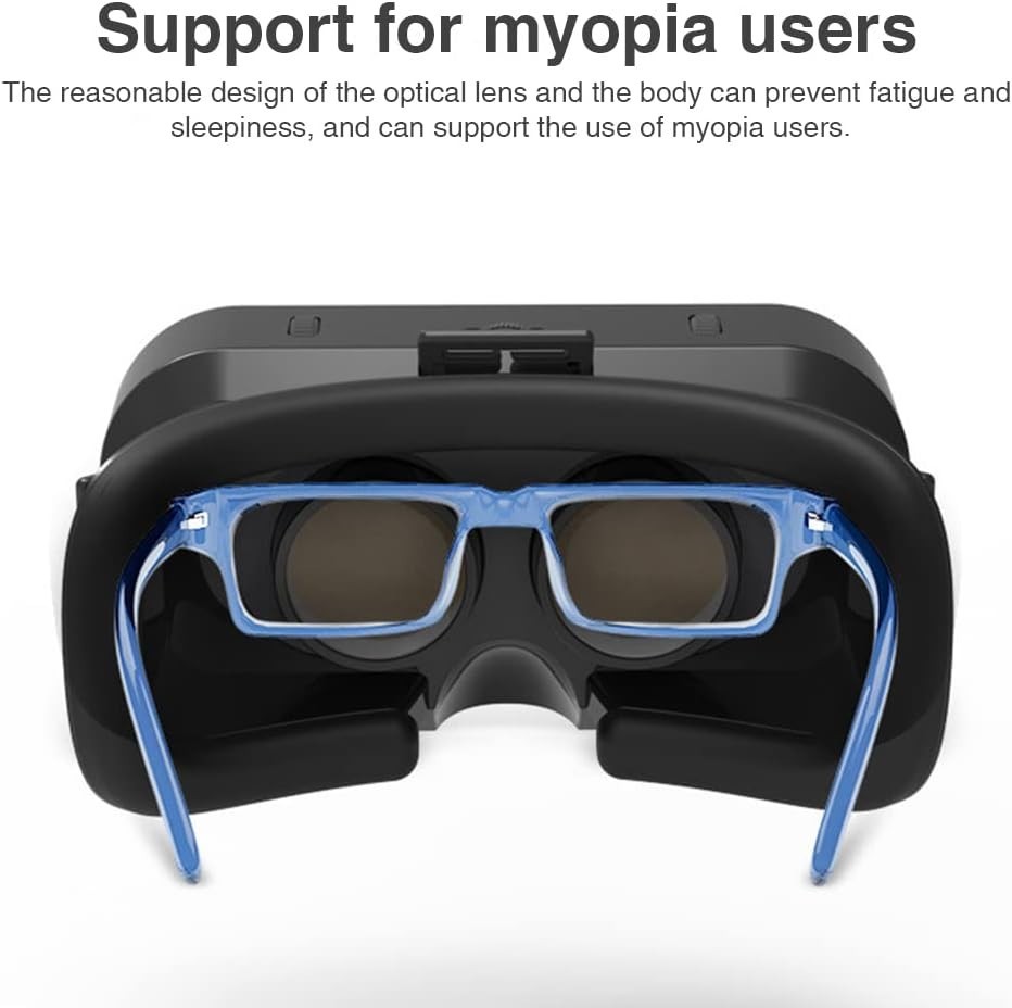 VR Headset Universal 3D Virtual Reality Goggles Support 360°Panorama Black