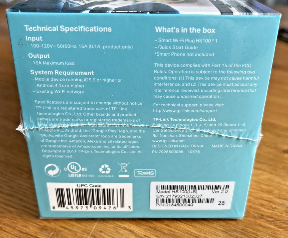TP-Link HS100 Smart WiFi Plug works with Google Assistant & Amazon Alexa New!