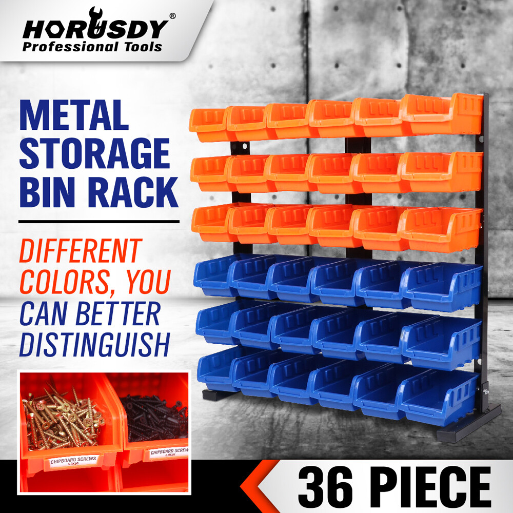 6 Shelf 36 Bin Storage Rack Shelving Commercial Storing Wire Shelves Organizer