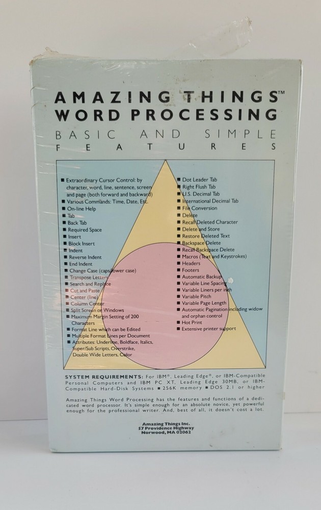 Vintage Amazing Things Word Processing Basic and Simple. Sealed