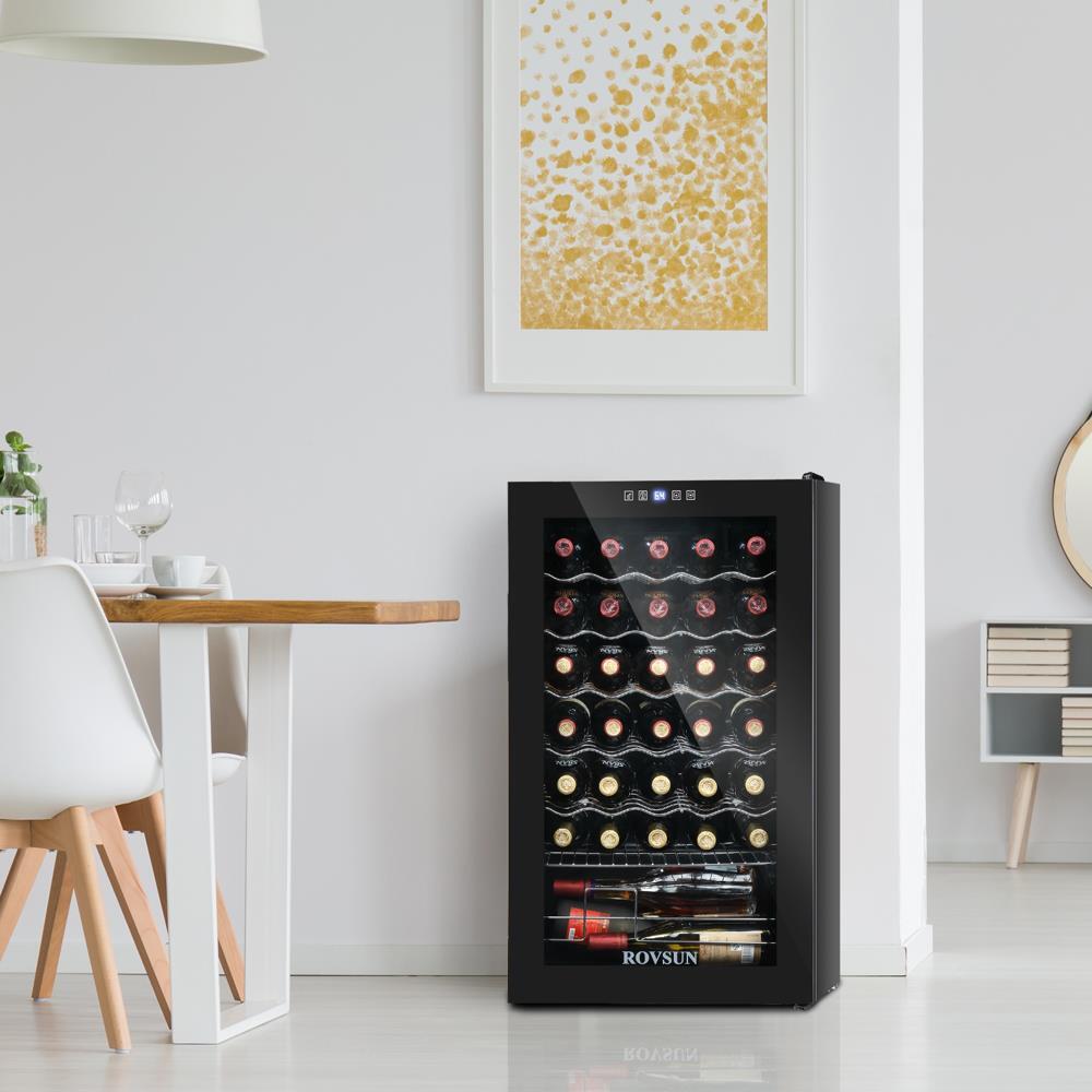 34 Bottle Wine Cooler Fridge Beverage Chiller Digital Temperature Control
