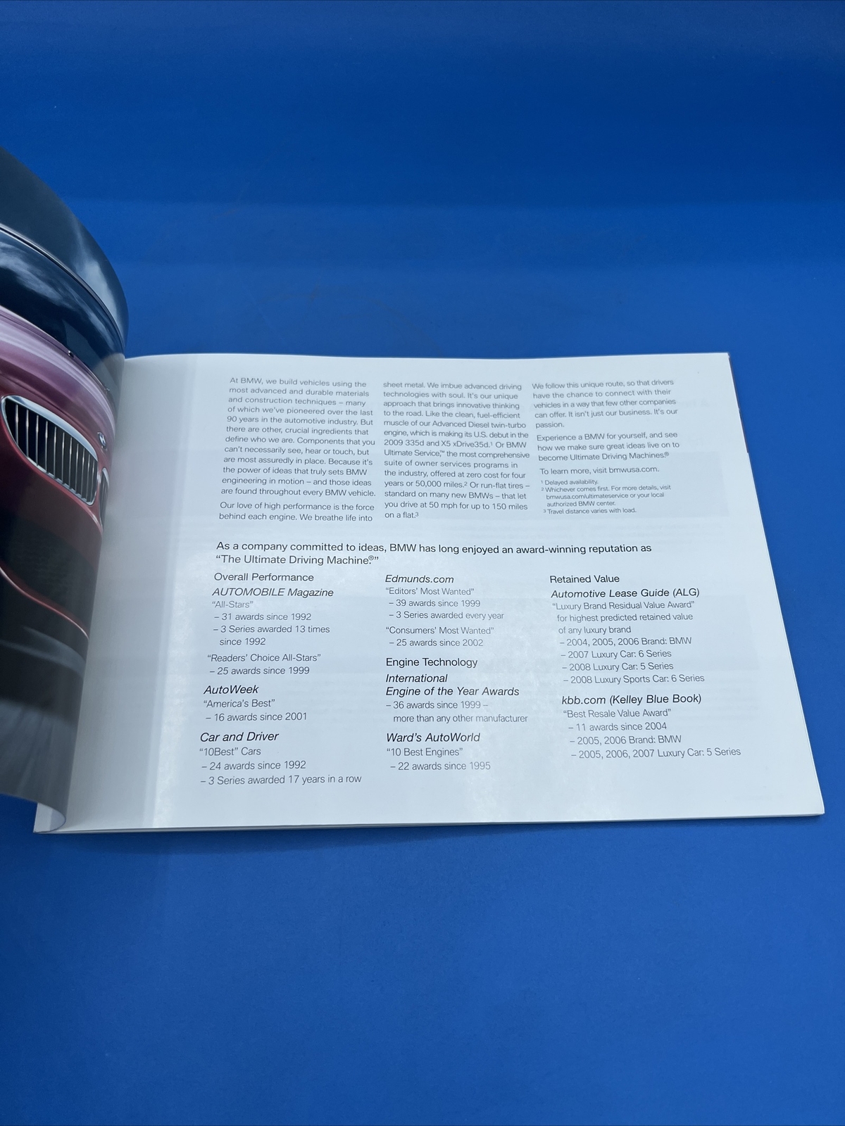 BMW: THE ULTIMATE DRIVING MACHINE - 2009 Sales Advertising Brochure Book