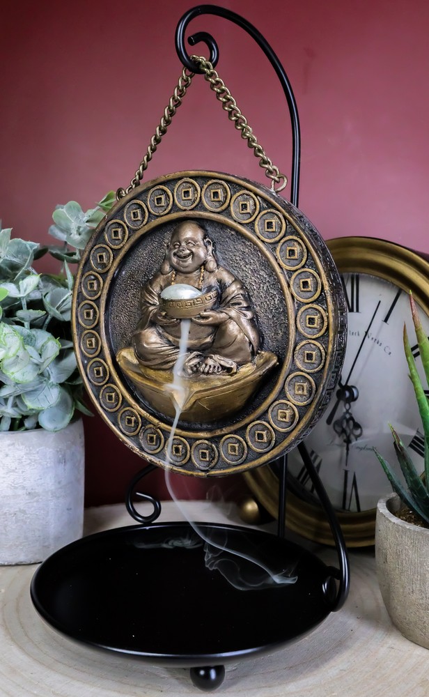 Ebros Buddha Backflow Burner with Stand 9.25" Height