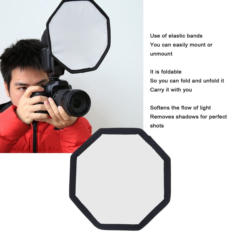 New Camera Softbox Nonwoven Octagonal 20cm Foldable Flash Light Diffuser Softbox