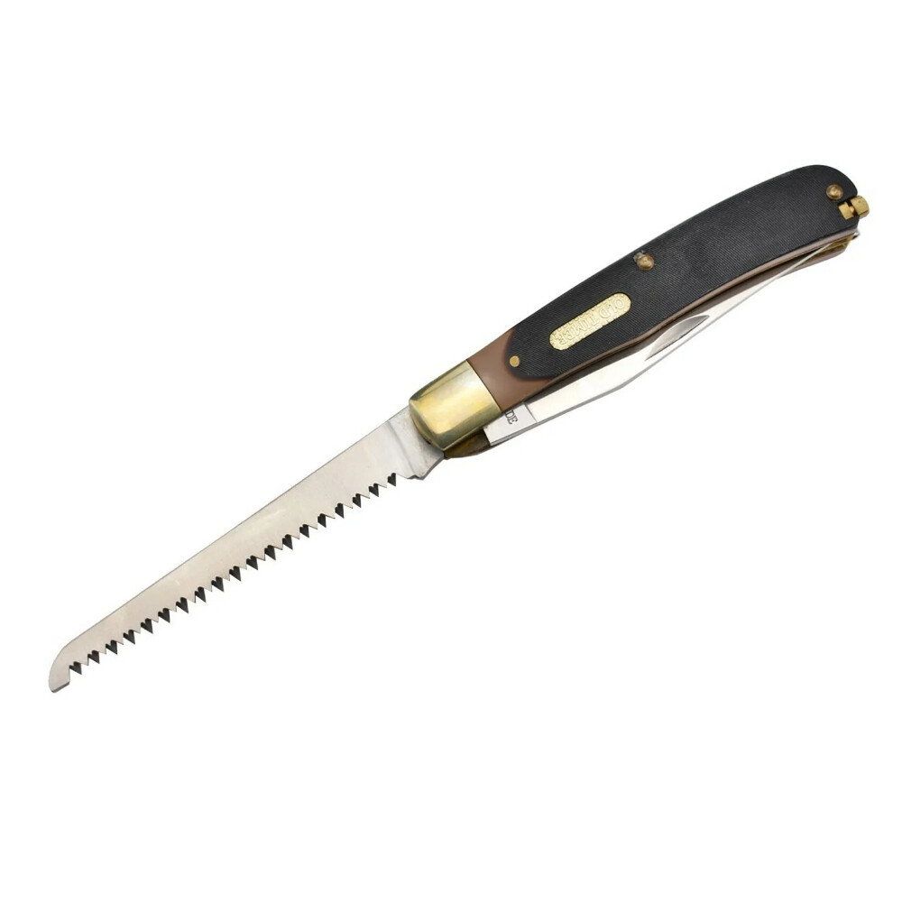 Schrade Old Timer Buzz Saw Trapper Folding Knife + Pouch | 3897OT