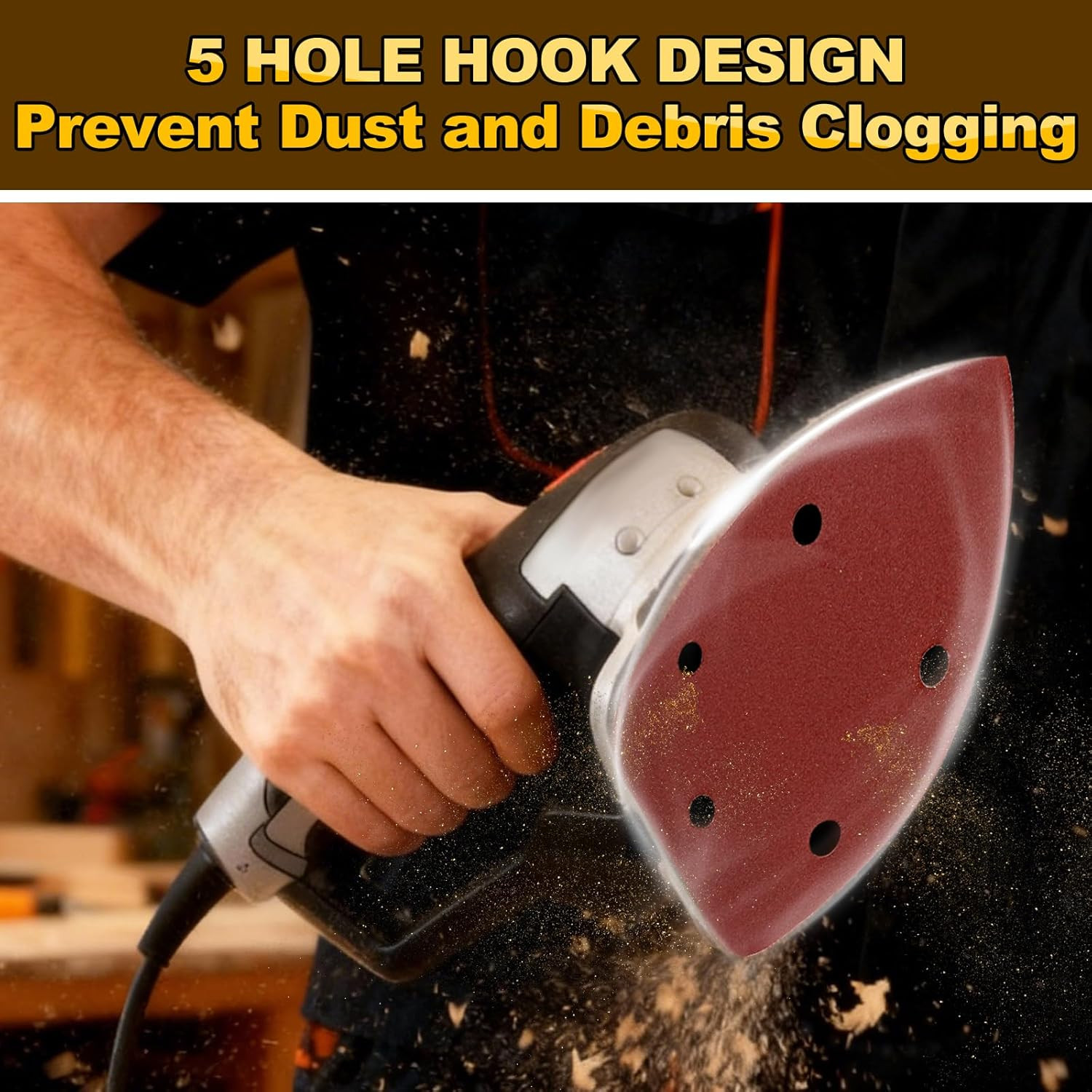 55Pcs Mouse Detail Sander Sandpaper Premium Triangle Sanding Pads 9 Grits 40-800