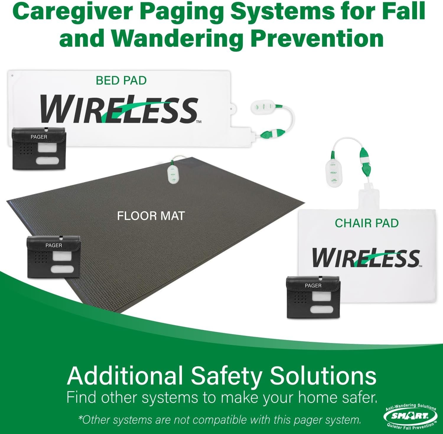 Wireless Caregiver Pager System with 2 Call Buttons for Elderly Assistance