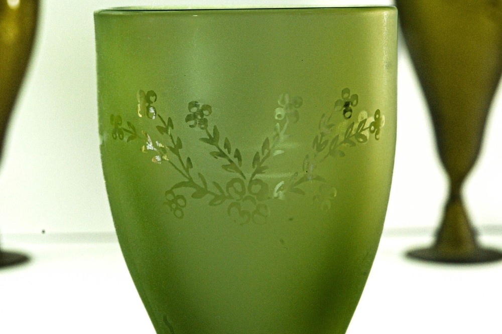 Three Vintage Hand Blown Goblets