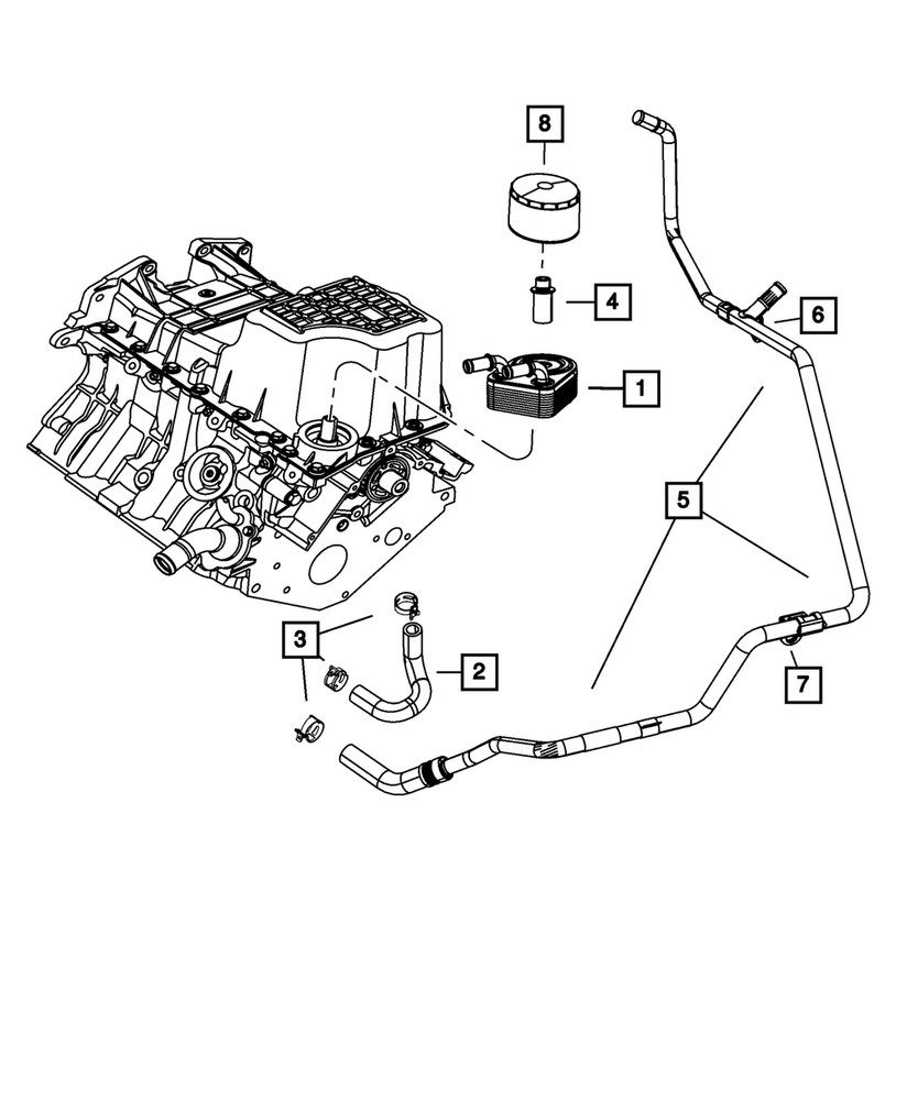 Genuine Mopar Engine Oil Cooler Fitting 4892419AA
