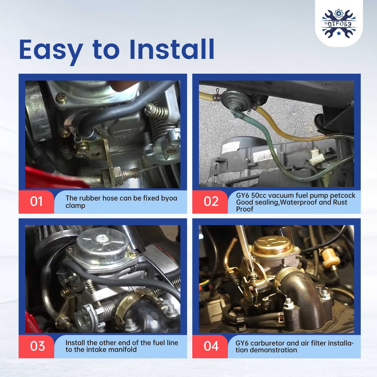 Scooter Carburetor For 50cc Chinese GY6 139QMB Moped 49cc 50cc SUNL BAJA TAOTAO