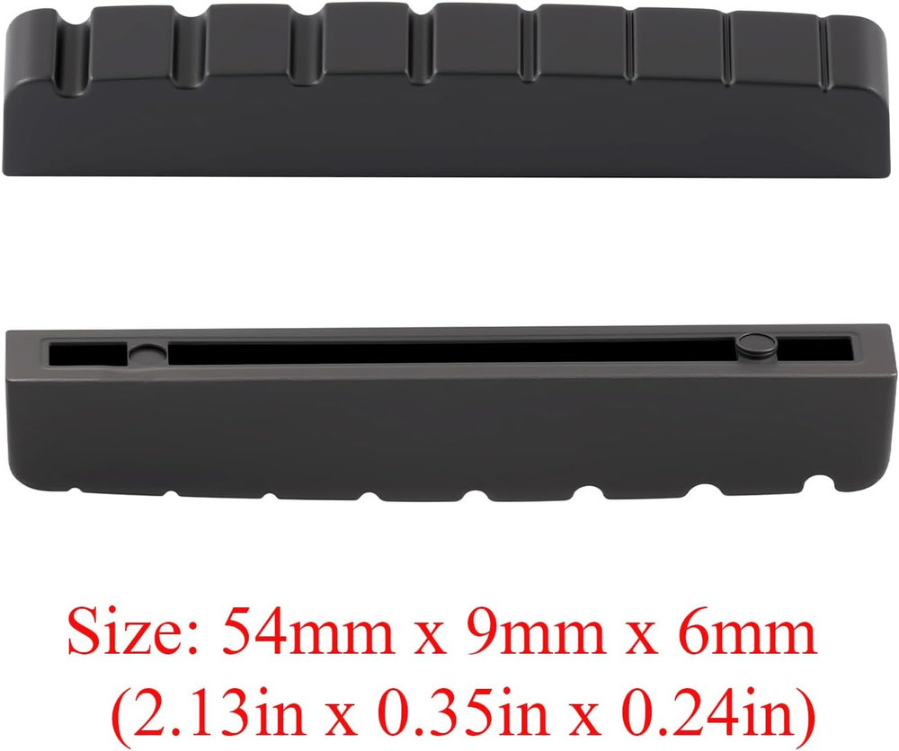 2pcs 8 String Guitar Slotted Nut in Black
