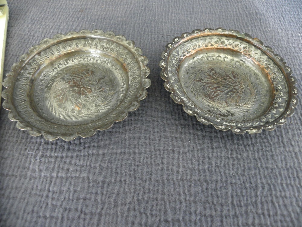 Pair of copper Middle Eastern dishes