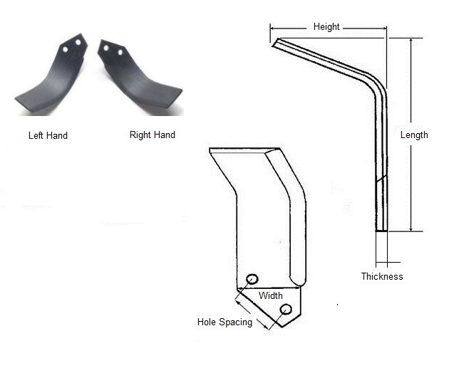 12 pcs King Kutter Tiller Blades Tines 505002 RH/LH TG & TG-G Tiller 505006