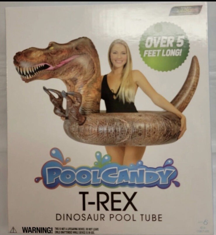 T-Rex Dinosaur Pool Tube Float Pool Candy 5 ft. long Dino