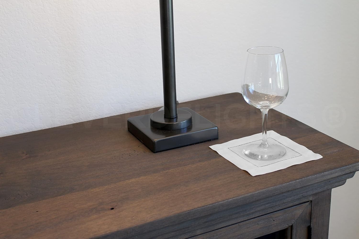 6" White Linen Hemstitch Cocktail Napkins - 12 Pack - 100% Linen