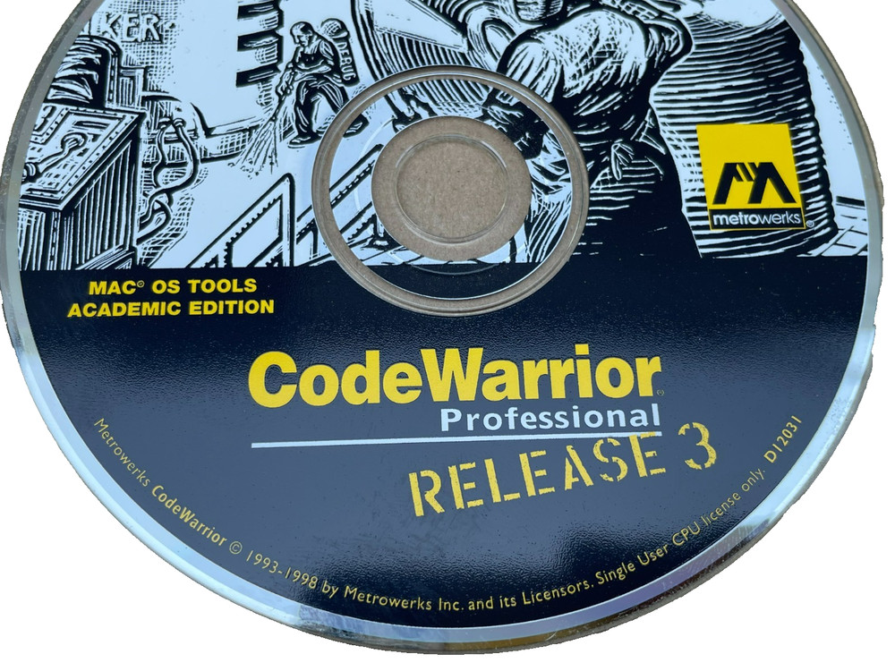 Metrowerks CodWarrior Professional Release 3 Mac Os Tools, U12031