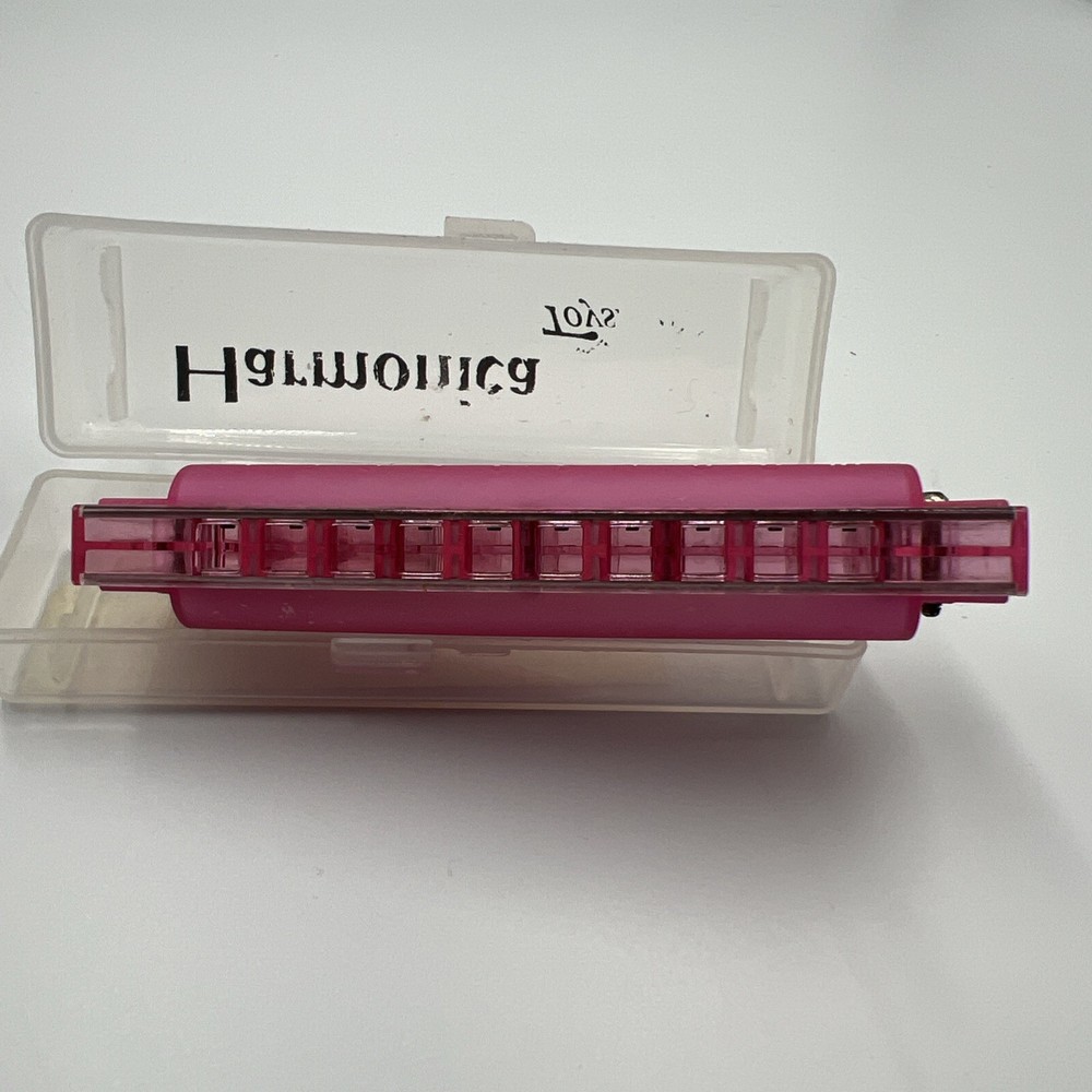 Toysmith Harmonica Translucent Blue in Clear Plastic Case BA