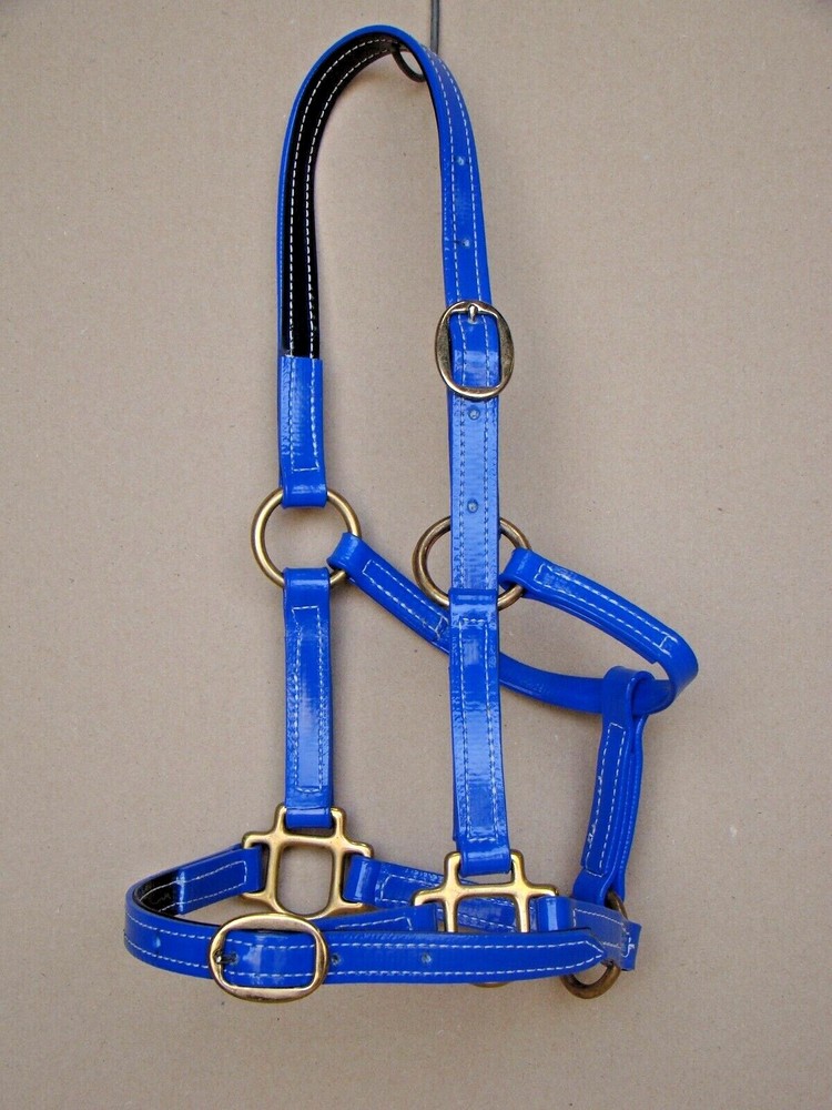 Auscoat PVC Headstall - Solid Brass - Pony, Cob, Full -16 Colours