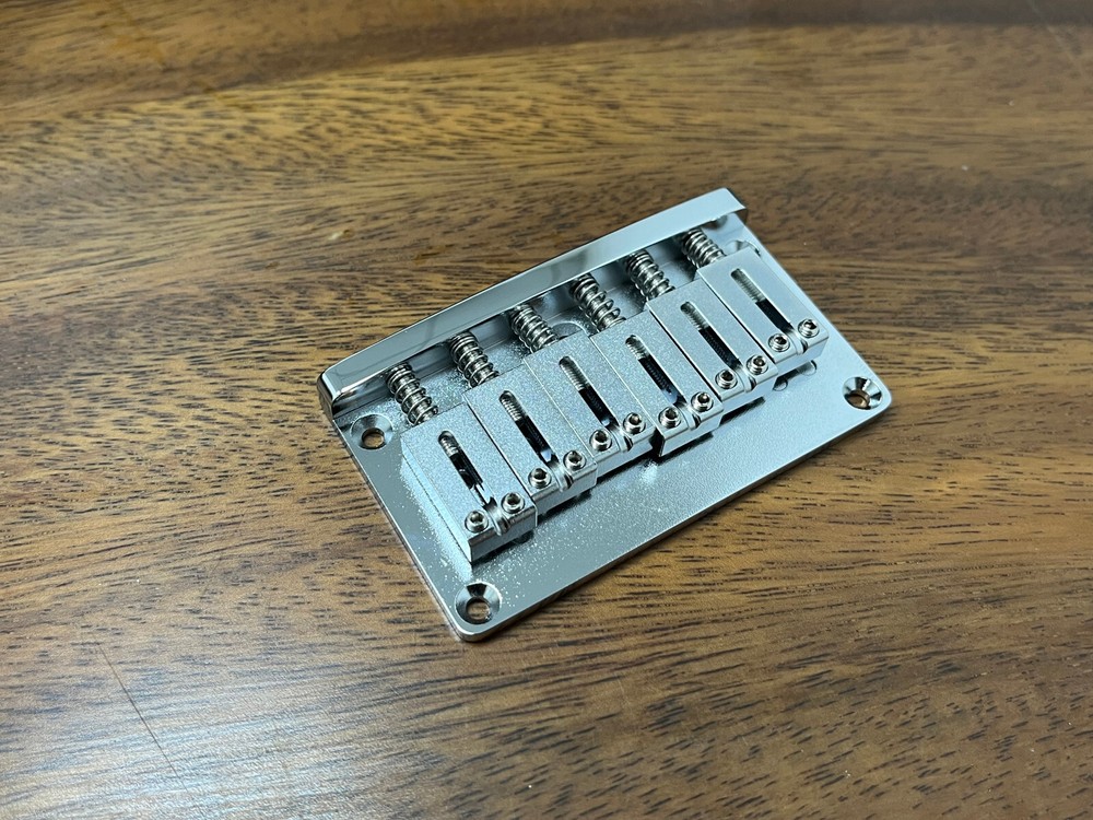 ALL Brass 6-string Guitar Bridge 2-1/16" Chrome