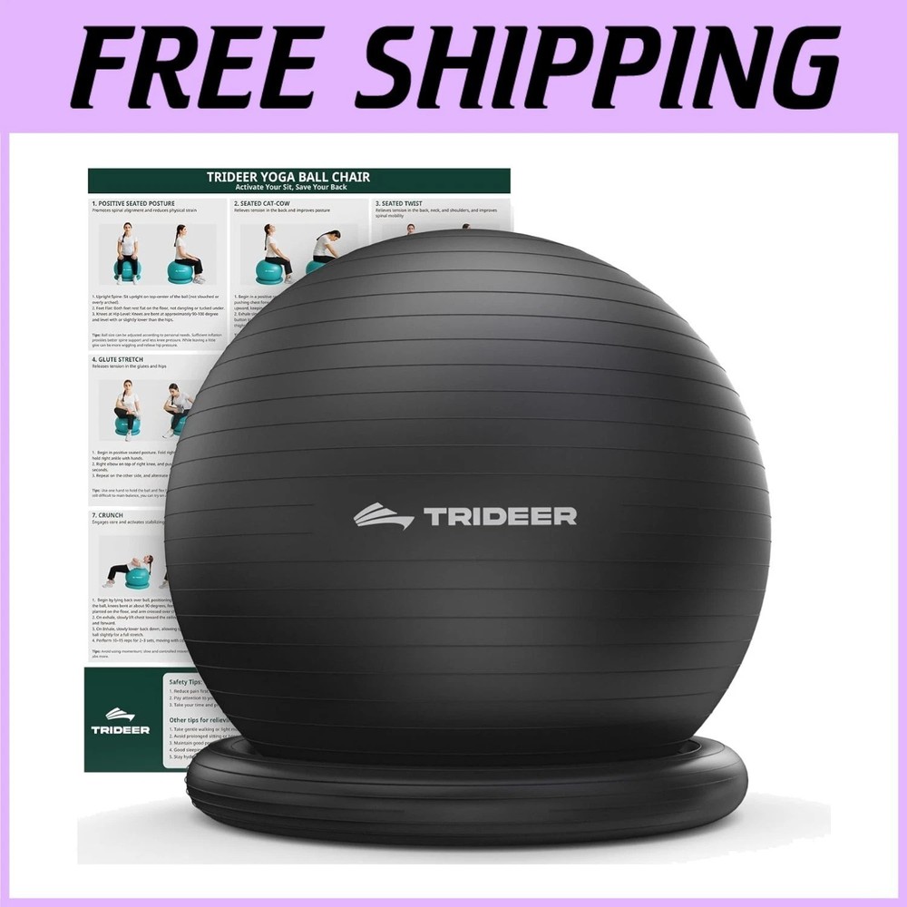 Yoga Ball with Stability Base - Core Workout & Stretching