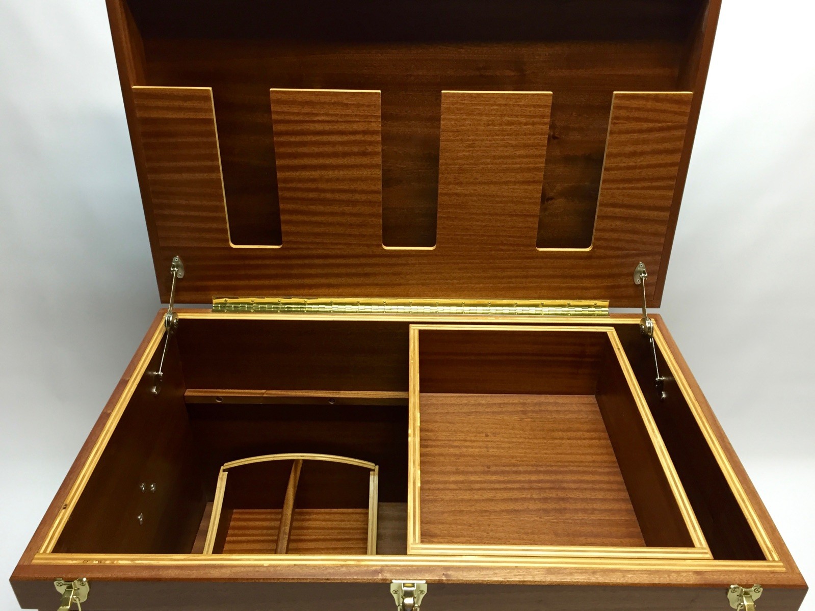 Tack Trunk with bandage lid/ tray/ made from Mahogany Sapele