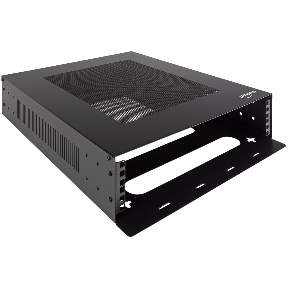 NavePoint Vertical Wall Mountable Server Rack, Black - Enclosed Vertical Wall