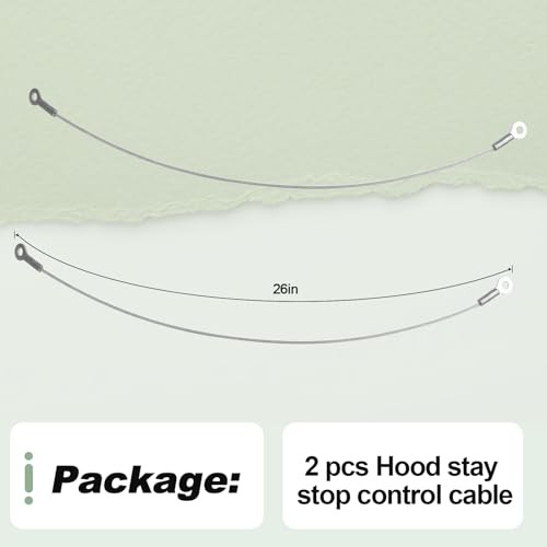2 PCS Hood Stay Stop Control Cable Set Compatible with 2008-2017 Freightliner