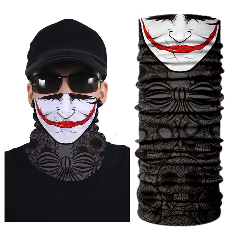 UV Protection Joker Skull Face Mask Bandanas Neck Gaiter Headwear Magic Scarf US