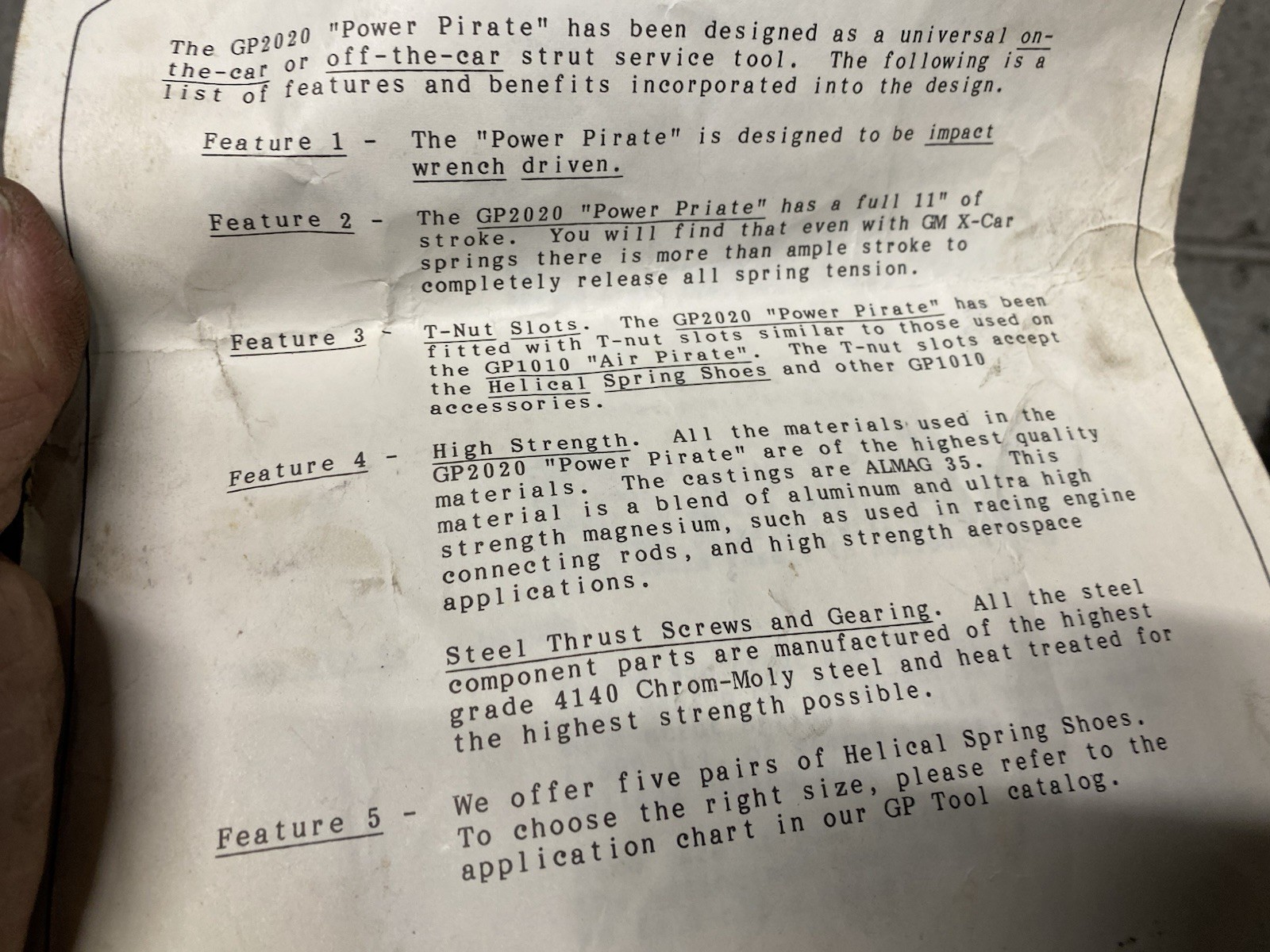 GP Tool GP 2020 Air Strut Spring Compressor with 4 Set Of Shoes, Working