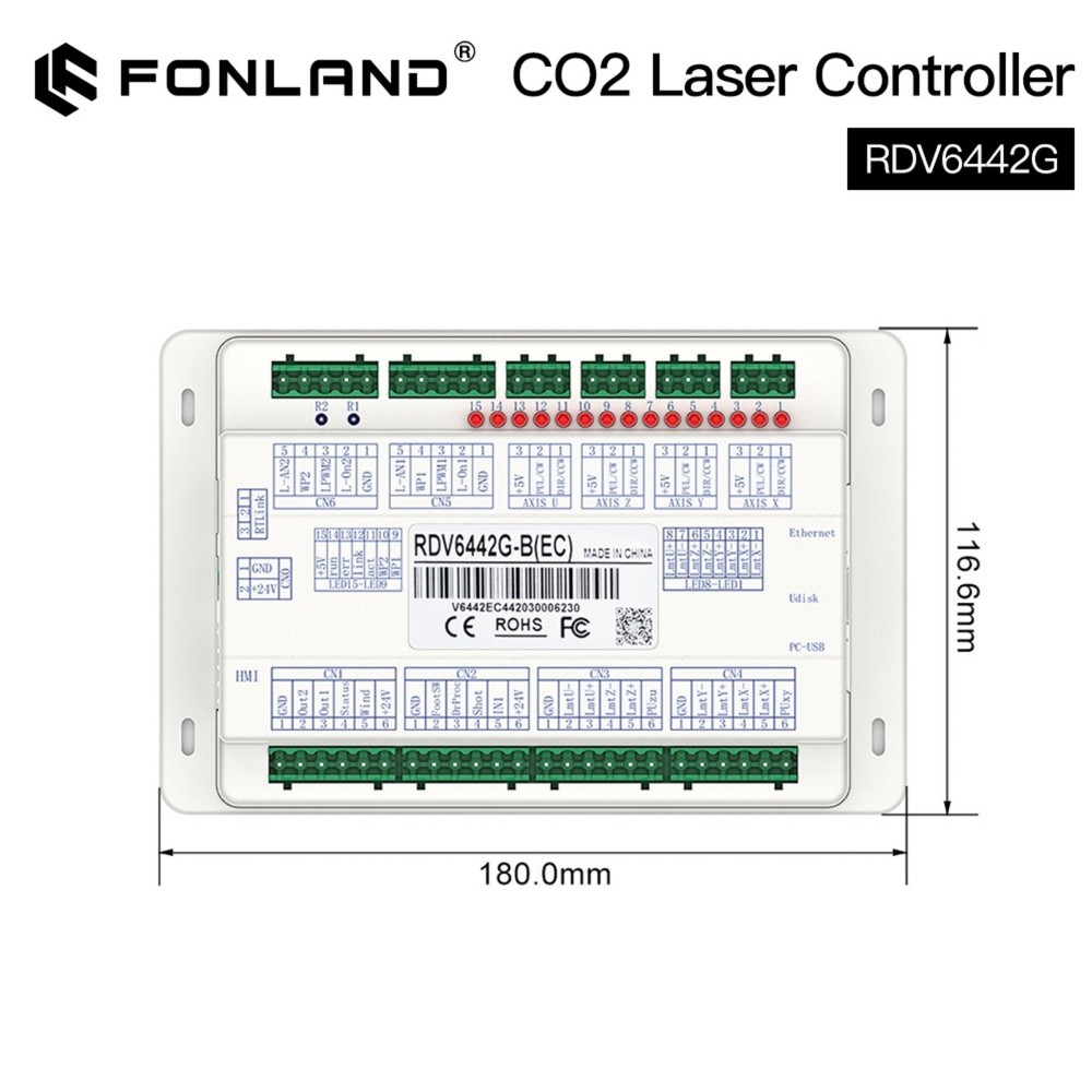 Ruida CO2 Laser Controller RDV6442G with Camera Auto Cutting for Laser Machine