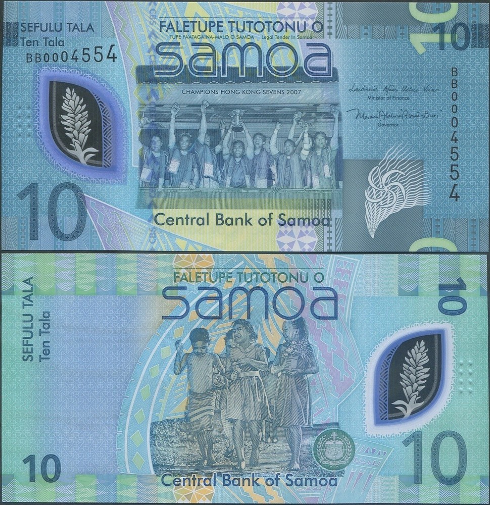 Samoa 10 Tala 2023 2024 UNC Polymer BB prefix