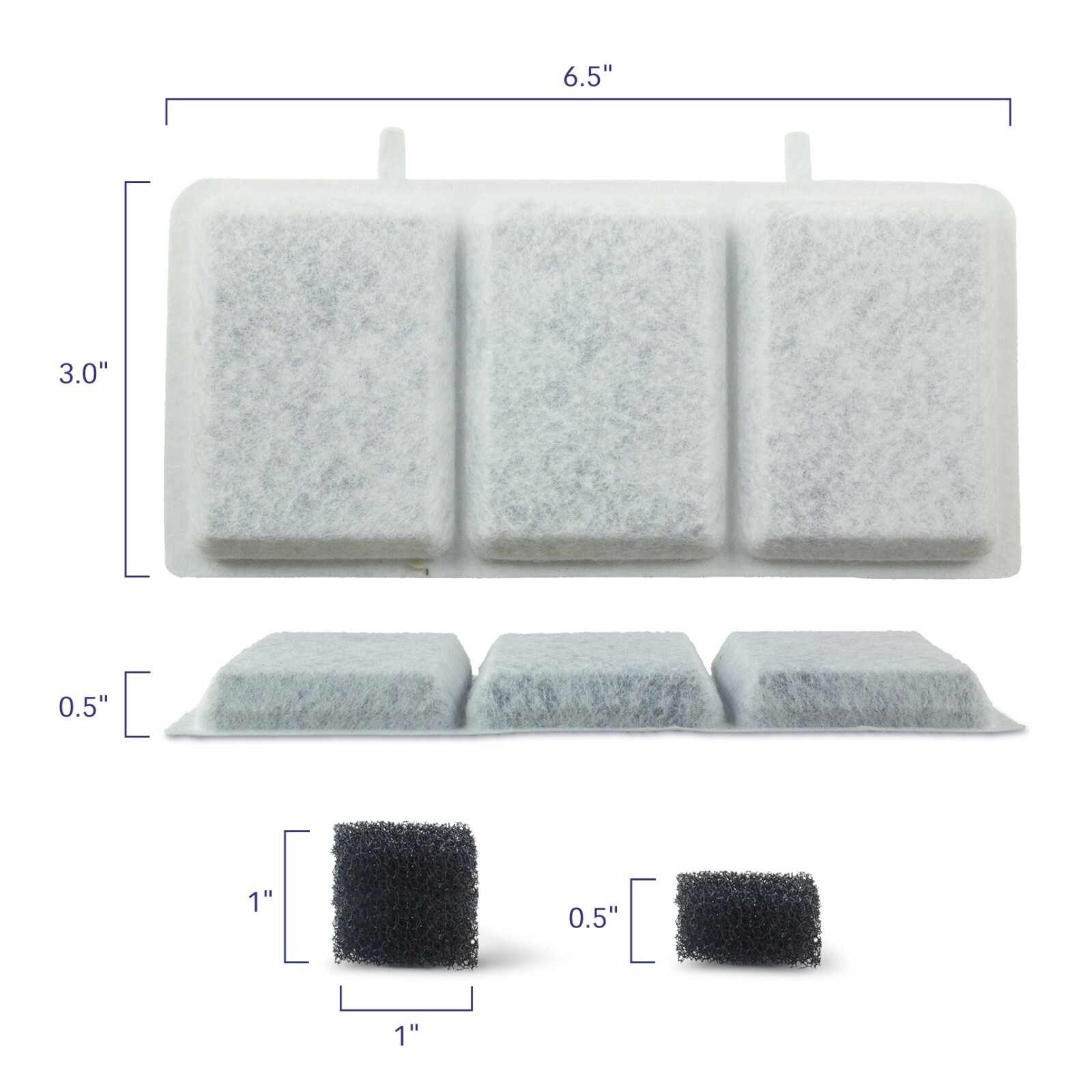 Replacement Water Filters Compatible With Petory 74oz/2.2L Pet Fountain, 10 Pack