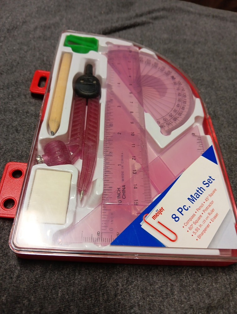 Math Set Eight Pieces Slightly Used Good Condition