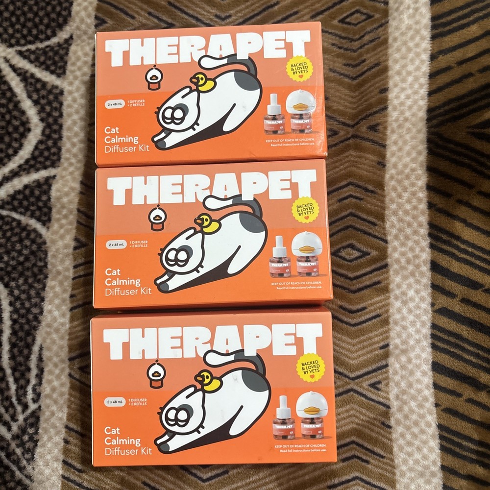 TheraPetMD Cat Calming Diffuser Kit White 60-Day 1 Diffuser + 2x48mL- 3 Pack