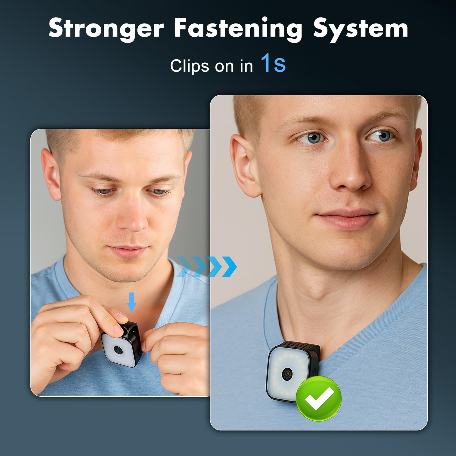 2 Pack Rechargeable Running Lights LED Safety Flashlights 4 Modes Clip On