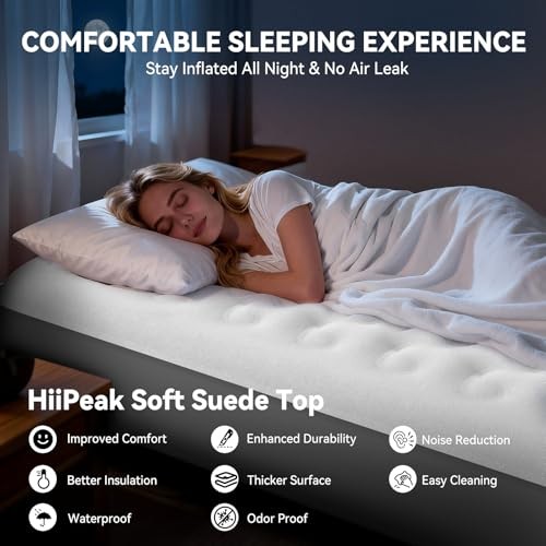 Air Mattress Bed with Removable Multi-function Air Pump, Self Inflatable Queen
