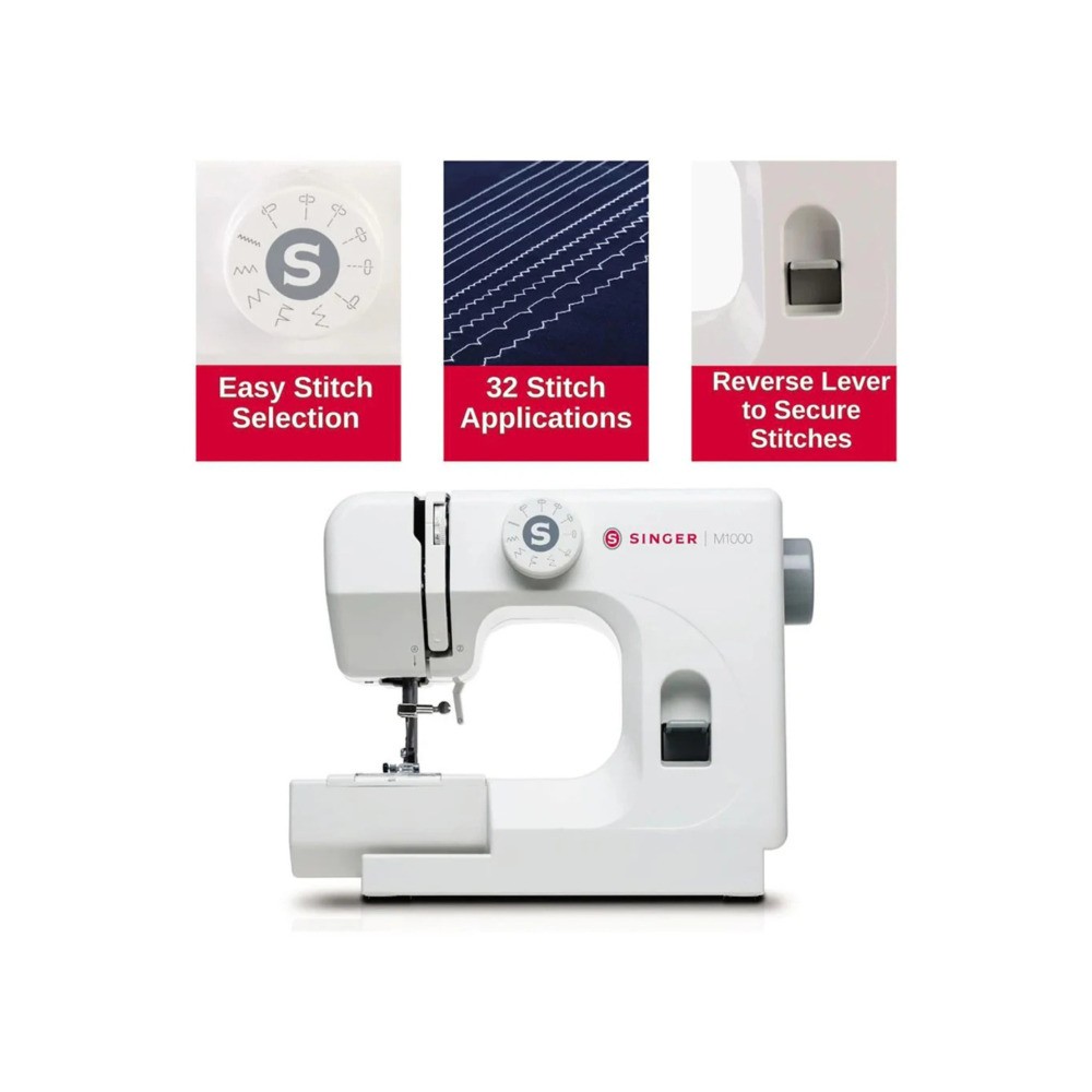 SINGER M1000 Mending Machine with 32 Stitch Applications (White)